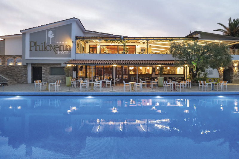 Chalkidiki, Philoxenia Hotel, Pool, Restaurant-Frontansicht